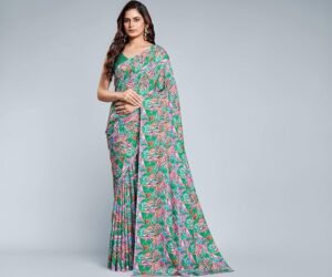 Garden Vareli Art Silk Abstract Printed Saree